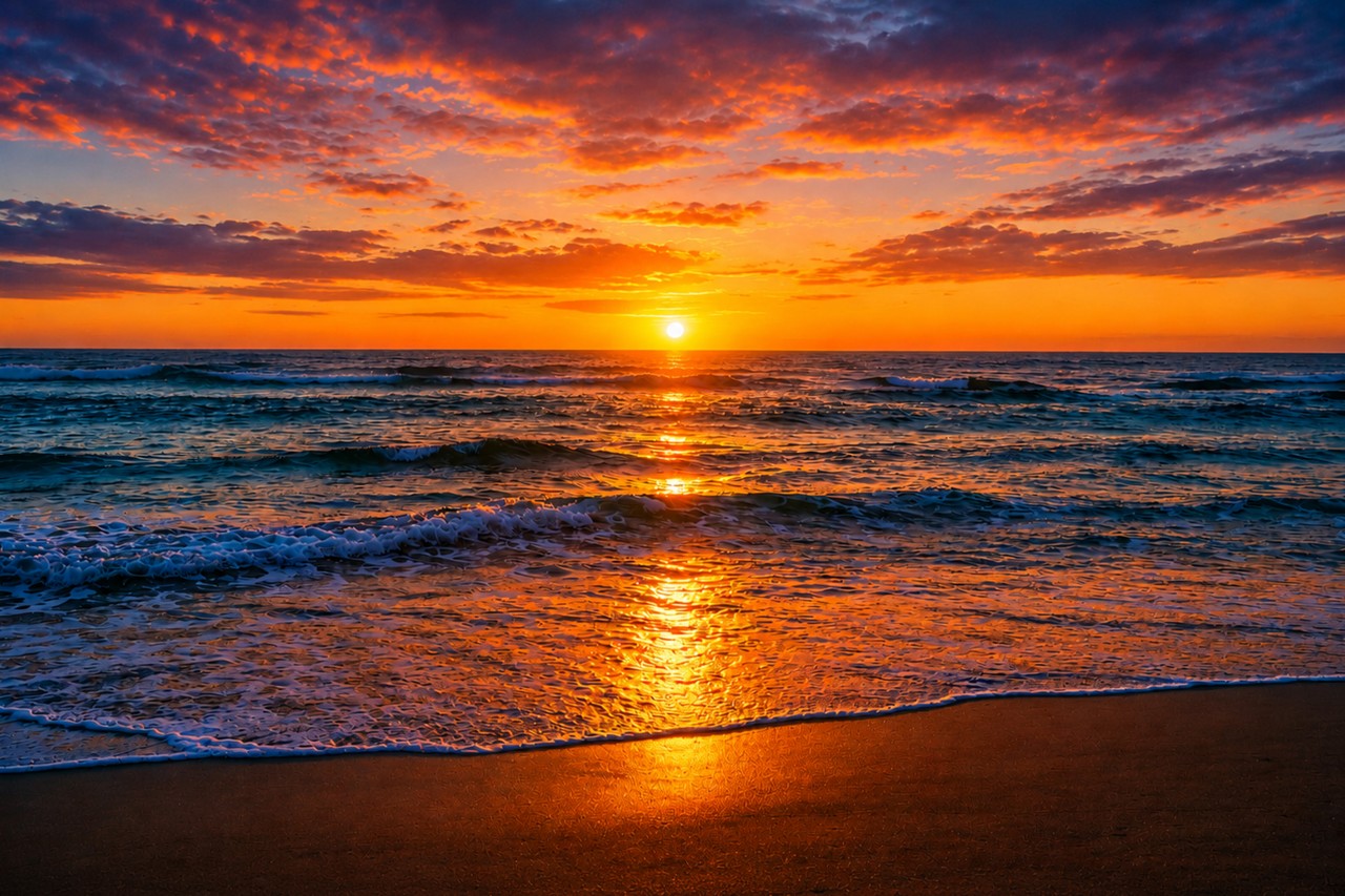 Sunrise from sodwana bay. Free Seascapes photos